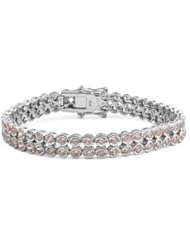Sterling Silver Bezel Set Champagne CZ Tennis Bracelet 7.5"