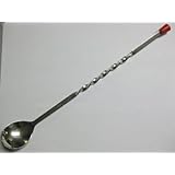 Winco 11-Inch Bar Spoon Steel with Red Knob