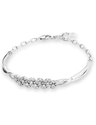 18K White Gold Snowflake Diamond Accents Chain Bangle Bracelet (0.6 cttw, G-H Color, VS2-SI1 Clarity)