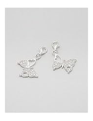Butterfly CZ Charm In 92.5 Sterling Silver