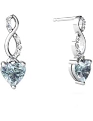 Genuine Aquamarine 14kt White Gold Earrings