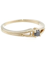 10k Gold Black Diamond Solitaire Ring (1/8 cttw)