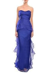Strapless Acetate/Organza/Silk Peplum Evening Dress 