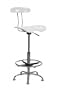 Vibrant White and Chrome Bar Stool Height Drafting Stool with Tractor Seat [LF-215-WHITE-GG]