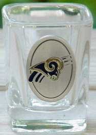 NFL St Louis Rams Square 2 ounce Shot Glass