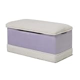 Deluxe Toy Box in Lavender Micro With Sherpa Trim