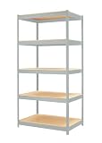 Hirsh Industries 5 Shelf Storage Unit - 72in. x 36in. x 24in. Size, Grey