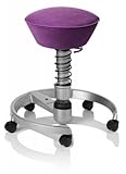 SWOPPER CLASSIC 3D-Aktiv-Bürostuhl Hocker Sitzpolster Normal, Farbe violet, Fussring mit Speedrollen, Feder SMALL, Basis Titan, Federfarbe schwarz (SWOP21TRSSML)