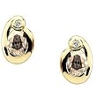 14K Yellow Gold Golden Topaz and Diamond Earrings