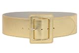 Ladies Wide High Waist Fashion Leather Square Belt