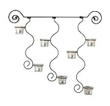 Unique Curly Design Iron Wall Sconce Candle Holder W/ Tealight Votives