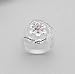 Colored Enamel CZ Flower Sterling Silver Ring (Size 6,7,8)