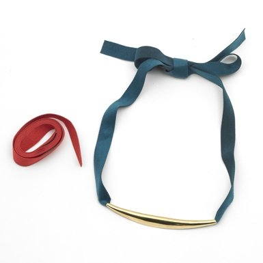 Brass Fold Ribbon Necklace by Helen Rohner For Women||RF10F
