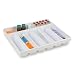 TrippNT 50032 White Polystyrene Plastic Drawer Organizer, 8 Compartments, 16.8" Width x 2.4" Height x 12.9" Depth