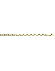 18K Yellow Gold Oval W/White Knot Bracelet 7.5 Inch