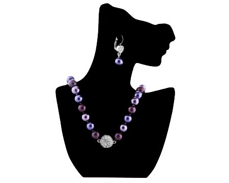 Formal Deep Purple Color Pearl Necklace & Matching Earring – Eggplant, Orchid, Violet Bridesmaid Jewelry SET Formal Deep Purple Color Pearl Necklace & Matching Earring – Eggplant, Orchid, Violet Bridesmaid Jewelry SET