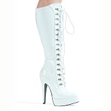 5.5 Inch Sexy Knee High Boot High Heel Mid Platform Lace Up With Inner Zipper