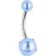 Light Blue Jeweled Faux Pearl Belly Ring