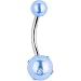 Light Blue Jeweled Faux Pearl Belly Ring