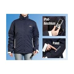 �bergangs-Jacke Navy-Blau mit Fernbedienung f�r iPod & iPhone, Gr��e L