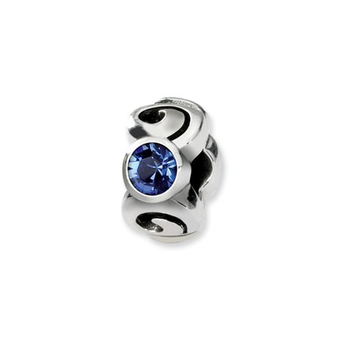 September Birthstone, 3-Stone Charm in Sterling Silver for Reflections, Expression, Kera, Pandora and SilveRado Bracelets & Necklaces