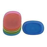 Plastic Plate Length 19 cm X Width 16 cm Microwave Safe Assorted Colours Pack of 6