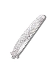 Rhodium Plated Pave CZ Bangle