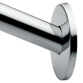 Moen 65-F-PS Donner Low-Profile Curved Shower Rod Flange Kit, Polished Stainless