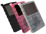 greymobiles 6 IN 1 ACCESSORY GIFT PACK FOR iPod Classic 80GB Video 30GB (Black/White/Pink Silicone Case, Screen Protector, Armband and Neck Strap)