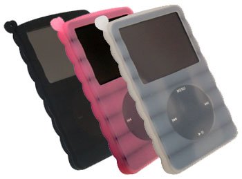 Childrens Toyshop  Electronics : greymobiles 6 IN 1 ACCESSORY GIFT PACK FOR iPod Classic 80GB Video 30GB (Black/White/Pink Silicone Case, Screen Protector, Armband and Neck Strap)