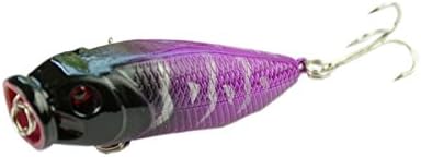 8 Pcs/lot Hooked up Fishing Top Water Popper 3-inch Lure Plastic Floating Casting Crankbait Great for Saltwater and Freshwater Fishing
