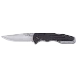 SOG Specialty Knives & Tools FF10-CP Salute Knife with Straight Edge Assisted Folding 3.625-Inch Steel Blade and Black G10 Handle, Bead Blasted Finish
