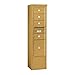 Salsbury Industries 3915S-04GFP, Front Loading, Single Column, 4 MB2 Doors, 1 PL5, Private Access, Gold Free Standing Horizontal 4C Mailbox