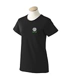 Custom embroidered mean face golf ball design on ladies t-shirt