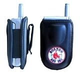 Blackberry Pearl Flip 8220 Premium Quality Cell Phone Pouch Case - Includes TWO Bonus Charm Holders - Boston Red Sox - Oficially MLB Licensed