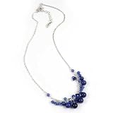 Barse Blue Agate and Lapis Sterling Silver Chain Necklace