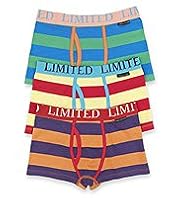 3 Pack Limited Cotton Rich Striped Trunks