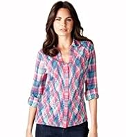 Per Una Pure Cotton Marble Checked Shirt