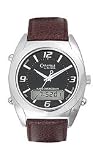 Caravelle Analog/Digital Brown Leather Black Dial Men's Watch #43C11