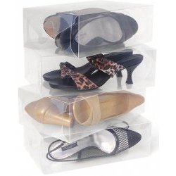 Women's Clear Shoe Boxes - Set of 10 (Clear) (3.75"H x 7"W x 11.5"D)