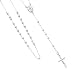 14K White Gold 3mm Beads Our Lady Guadalupe Rosary Necklace with Crucifix - 26" Inches