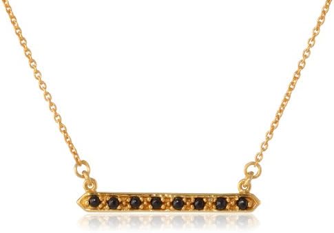 Katie Diamond Egyptian Yellow Gold Garnet Black Necklace, 18"