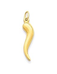 14k Yellow Gold Italian Horn Charm