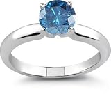  : 1 Carat Blue Diamond Solitaire Ring