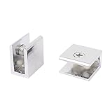 uxcell ガラスクリップ　クランプホルダ支持ブラケット　クローム仕上げたガラス棚クリップ　2個　合金