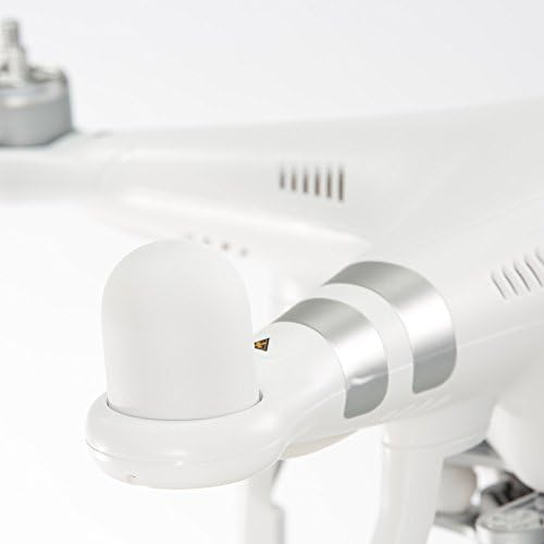 HeliPix Premium 4 Piece Silicone Protective Motor Cap Set For Phantom 3 &amp; Phantom 4 Drones (White)