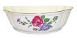 Porcelain oval bowl / deep dish, floral design with gold trim
