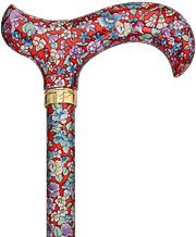 Royale Red Floral Designer Adjustable Cane