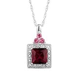 Brazilian Garnet, Pink Tourmaline and Diamond Pendant