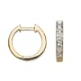 Diamond Accent Hoops In 14kt Yellow Gold